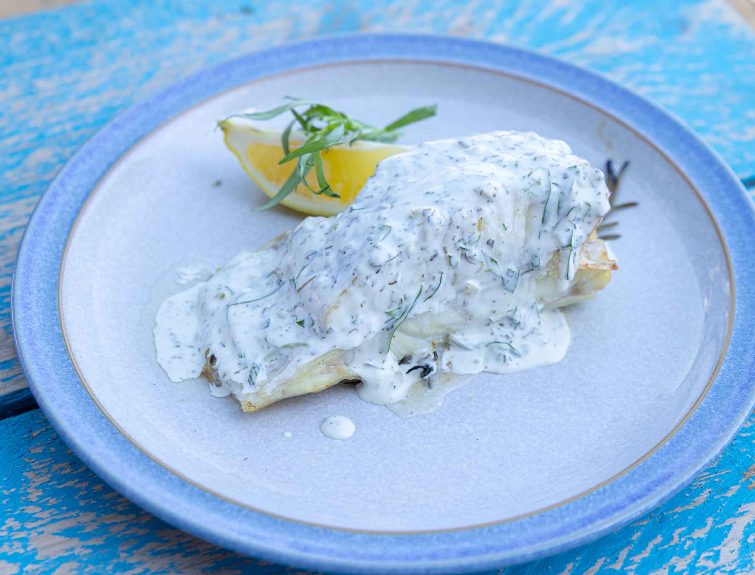 Grilled Turbot Steak With Tartare Sauce Rockfish grilled-turbot-steak-with-tartare-sauce-rockfish