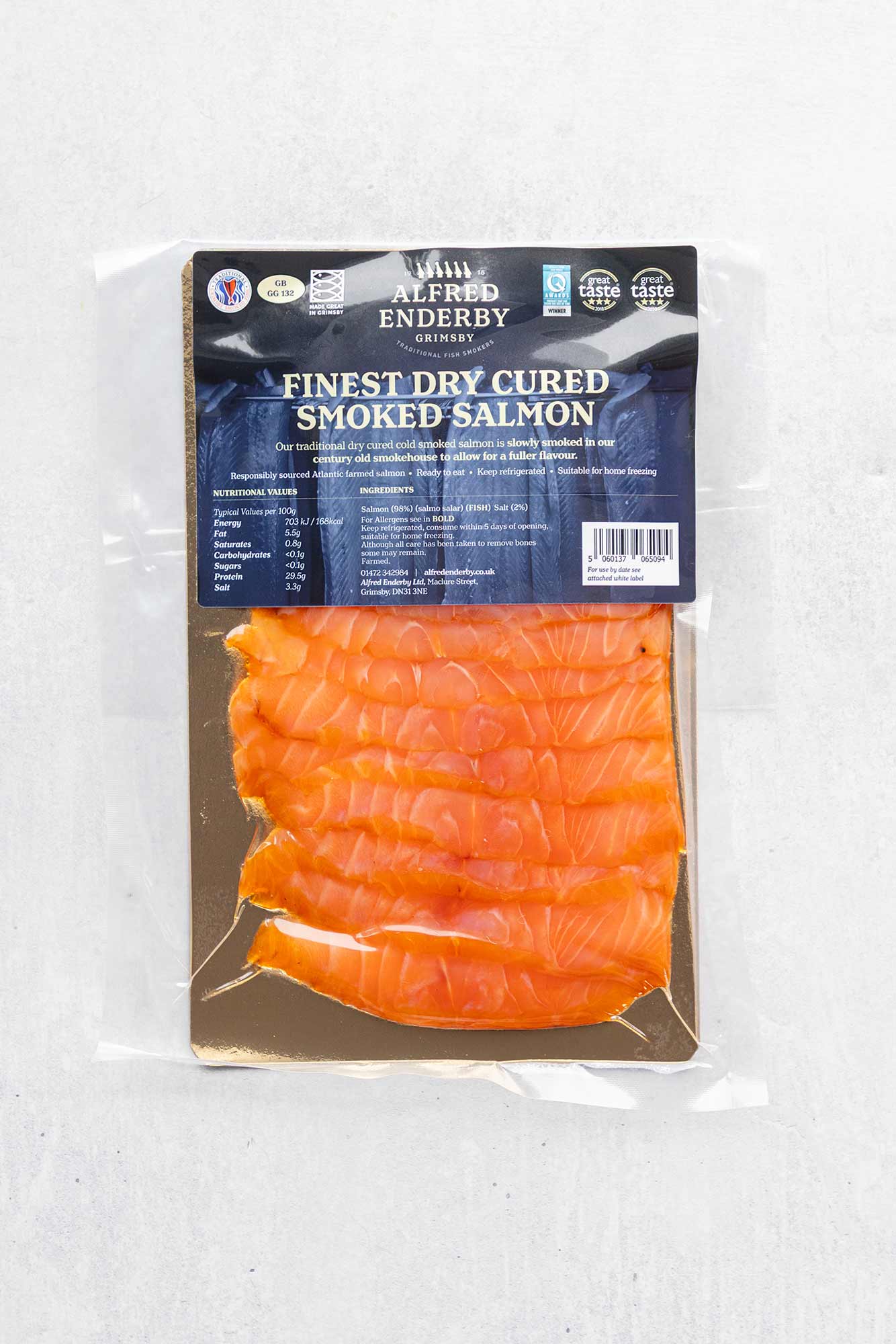 Rockfish Glenarm double smoked Salmon sliced - 200g in its packaging