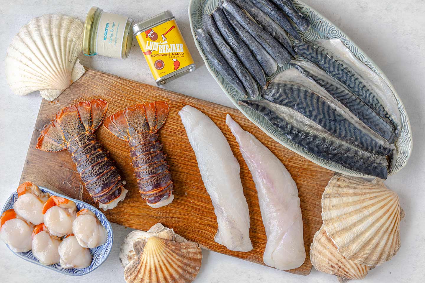 Rockfish BBQ box with lobster