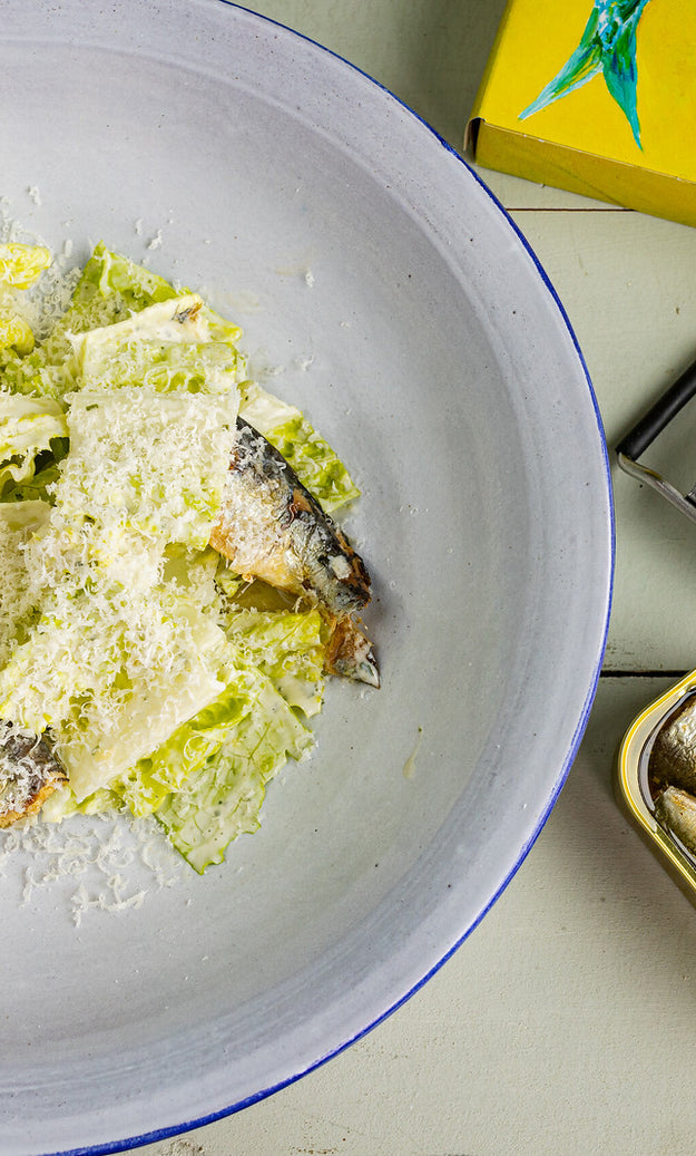 Sardine Caesar salad recipe by Rockfish Seafood at Home using Rockfish tinned Sardines