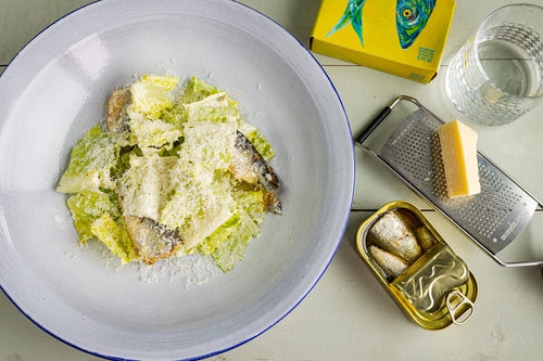 Sardine Caesar salad recipe by Rockfish Seafood at Home using Rockfish tinned Sardines