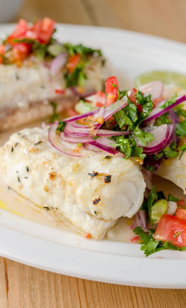 Whole Monkfish Tail with Chilli, Tomato and Lime Salsa recipe