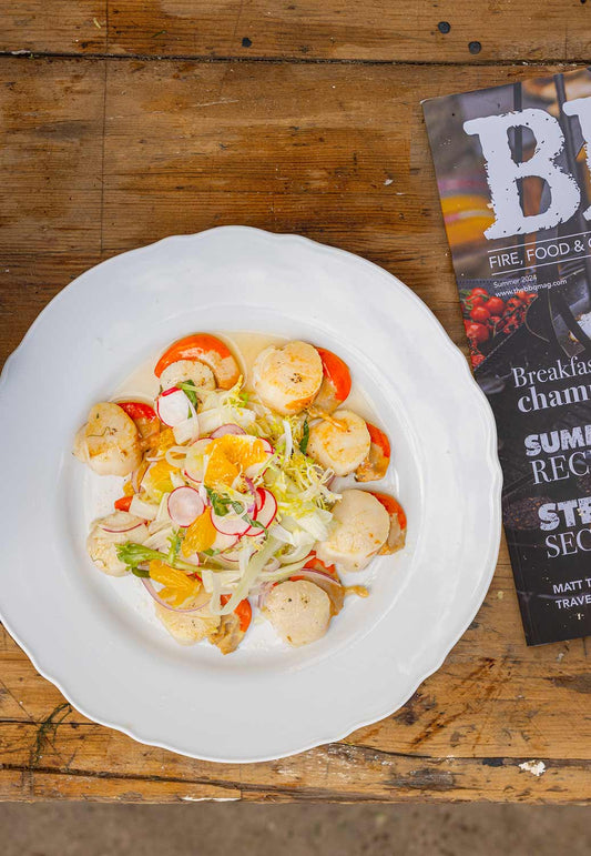 Hand dived Scallops with fennel and orange salad by Rockfish