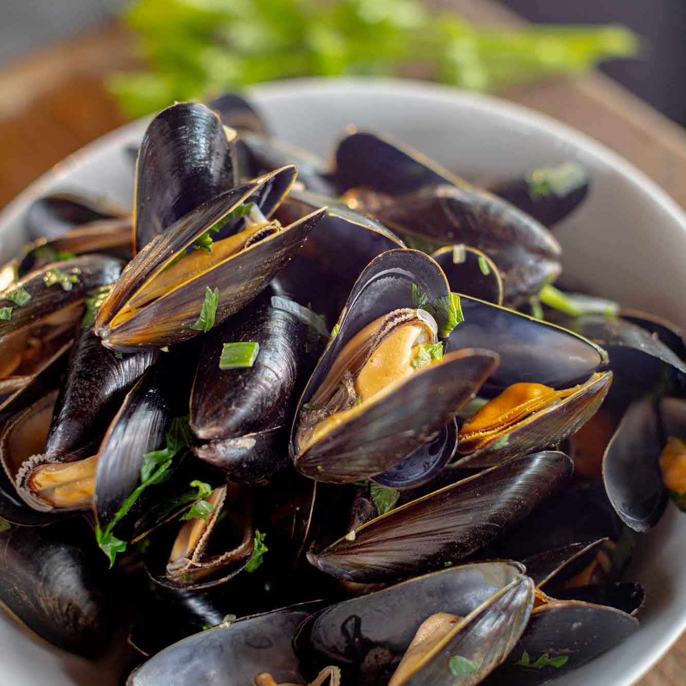 Rockfish mussels in Burrow Hill cider