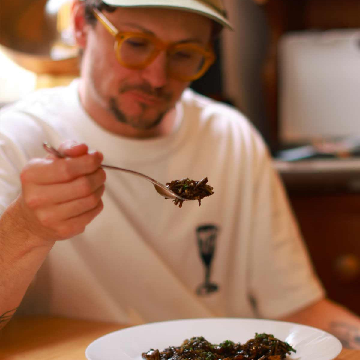 Squid or Cuttlefish braised in its Ink