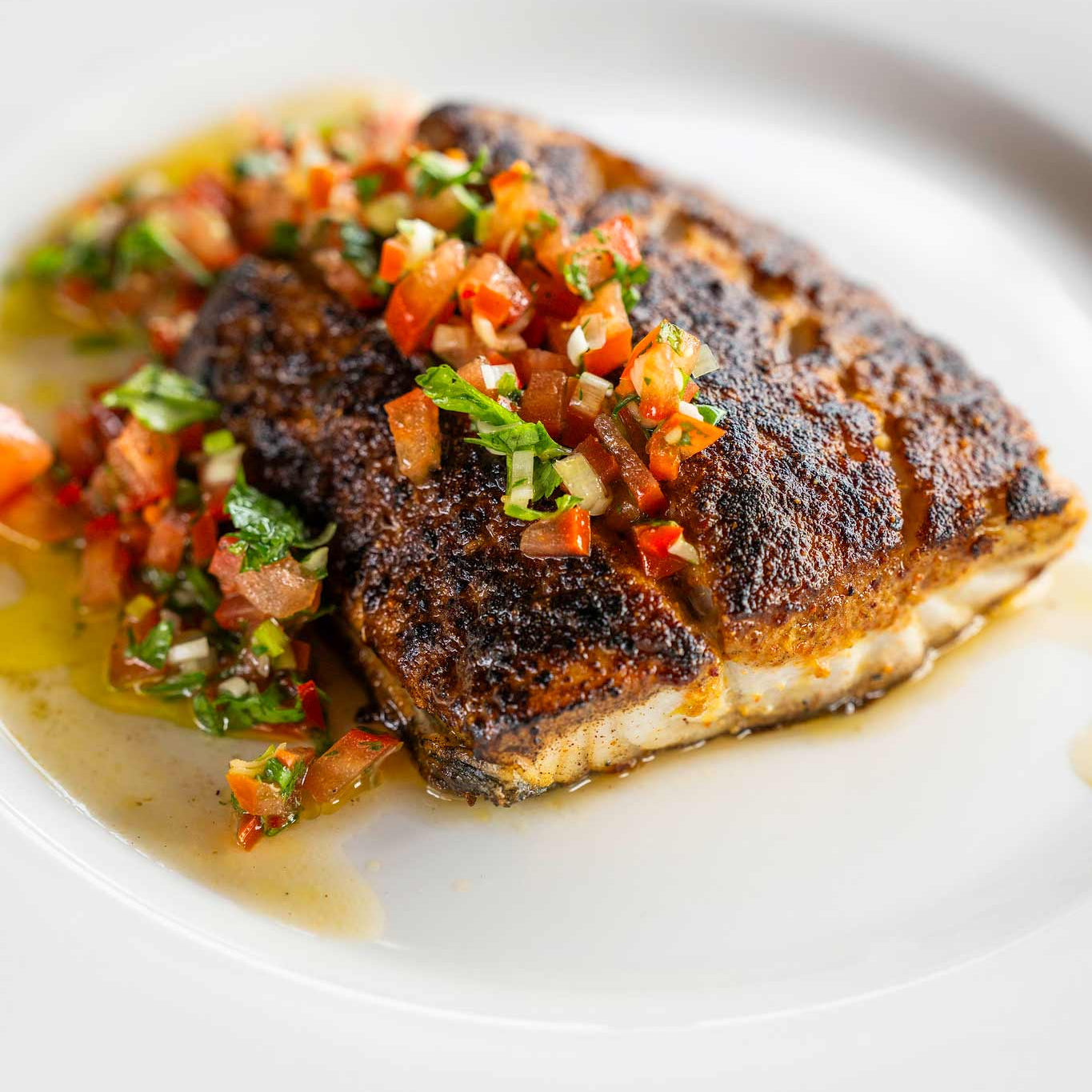 Blackened Coley with salsa - great alternative to cod and delicious seafood recipe you should try at home