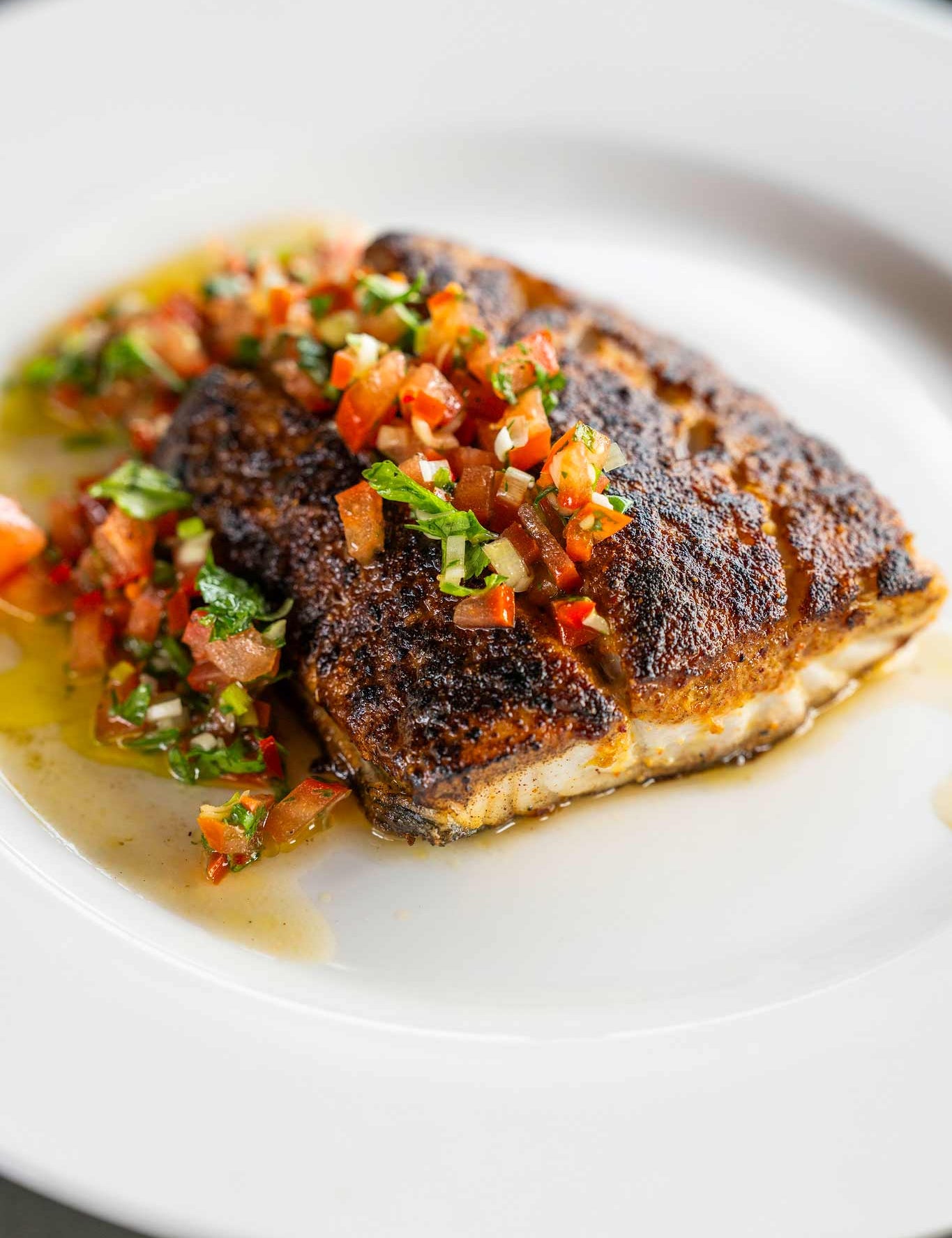 Blackened Coley with salsa - great alternative to cod and delicious seafood recipe you should try at home