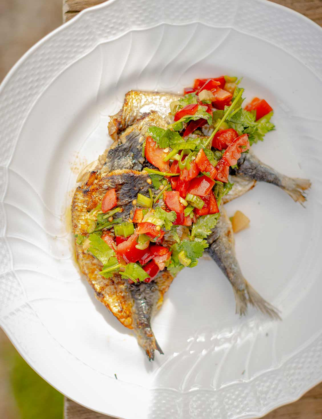 Grilled sardines with Essaouira salad recipe - Order fresh and frozen sardines for UK nationwide delivery the next day
