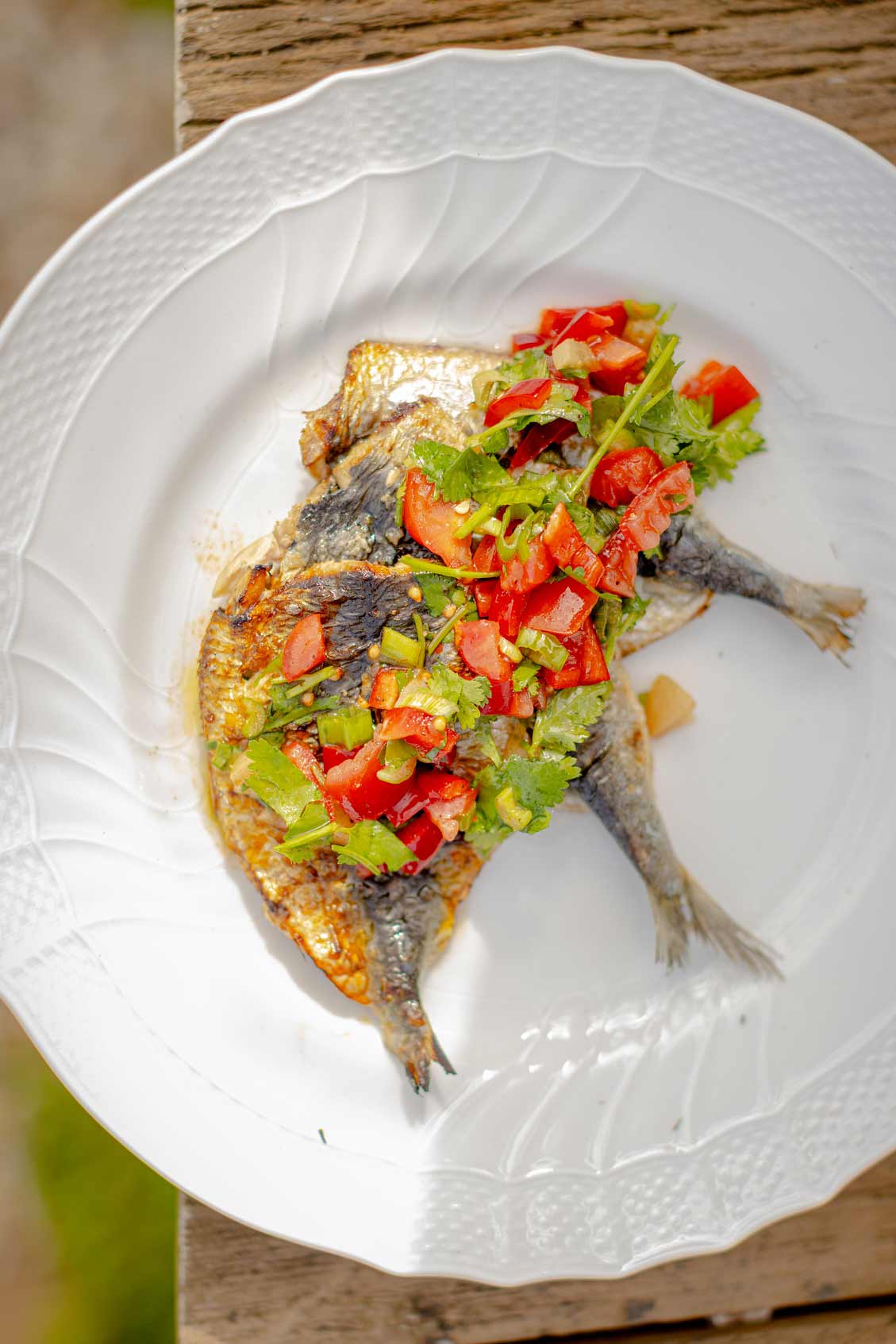 Grilled sardines with Essaouira salad recipe - Order fresh and frozen sardines for UK nationwide delivery the next day
