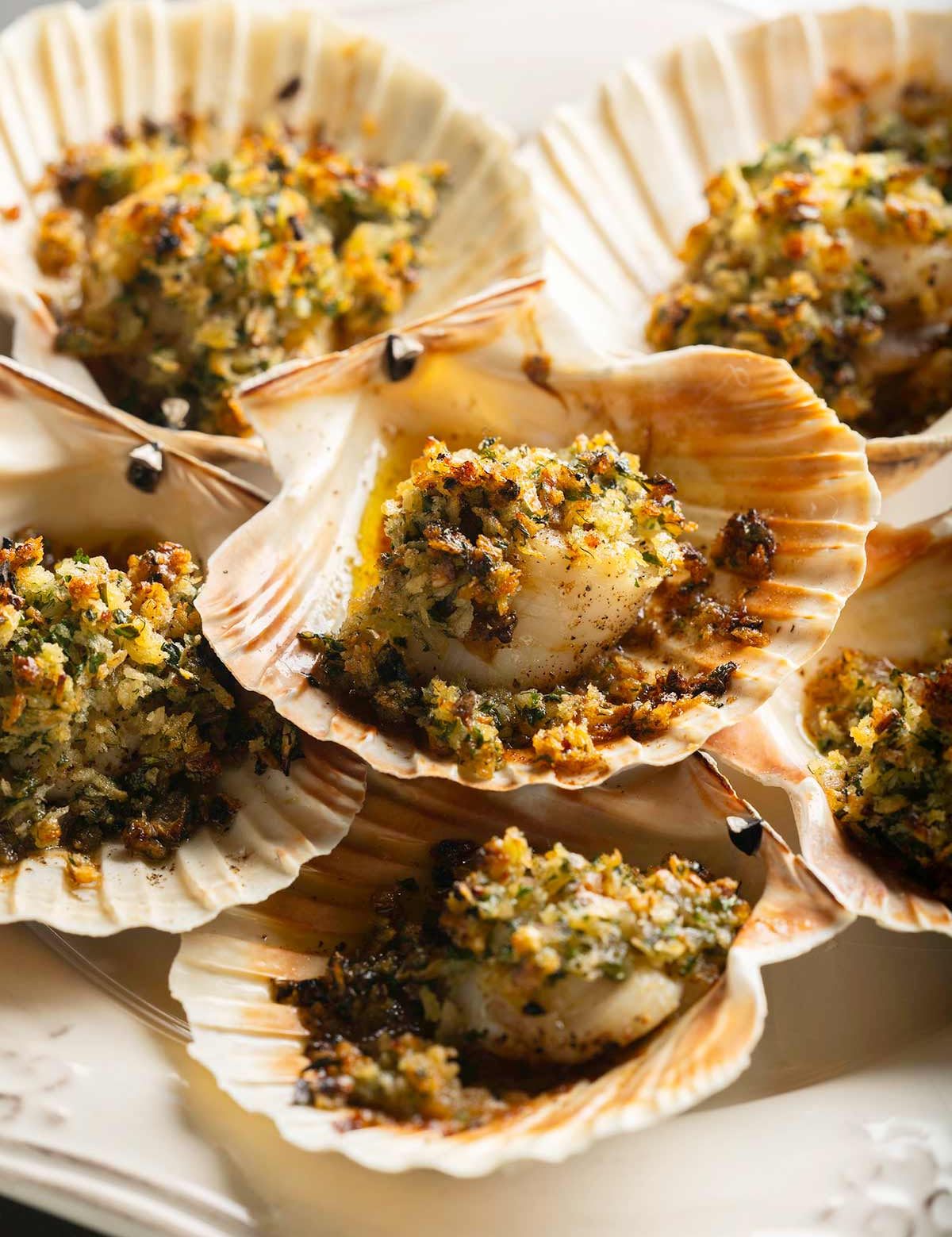 Mark Hix scallops with herb crust