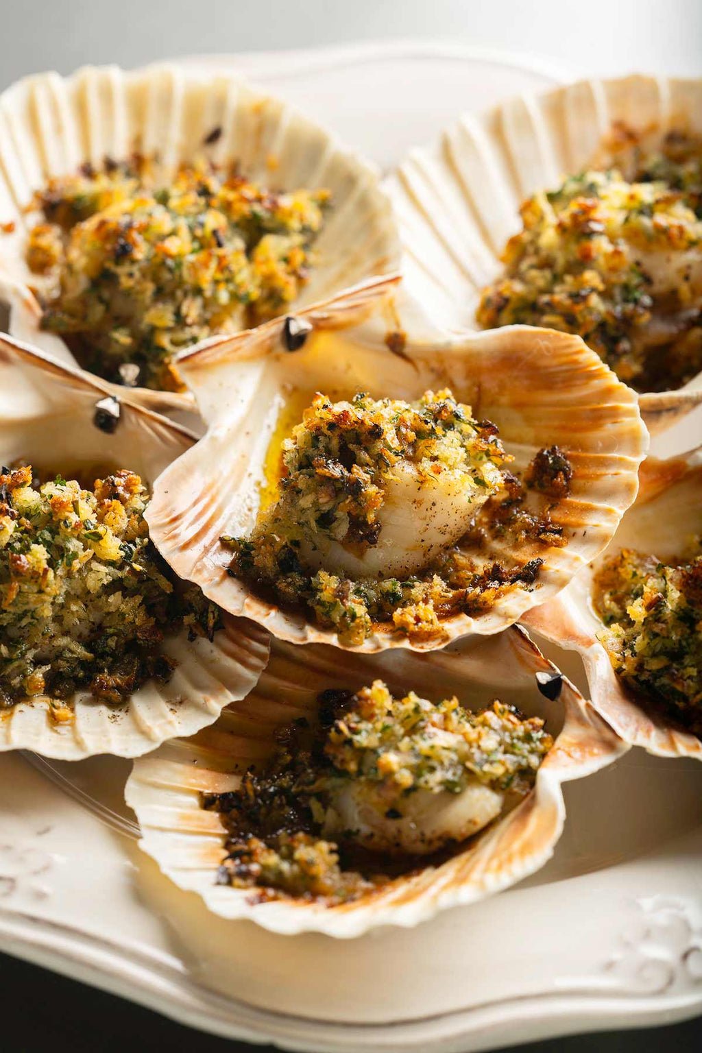 Mark Hix scallops with herb crust