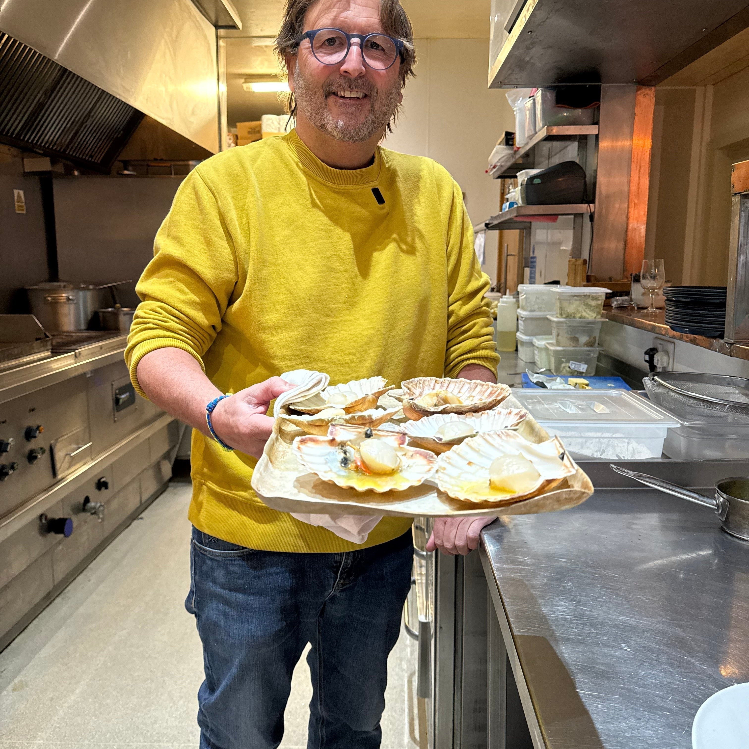 Mitch holding Disco Scallops