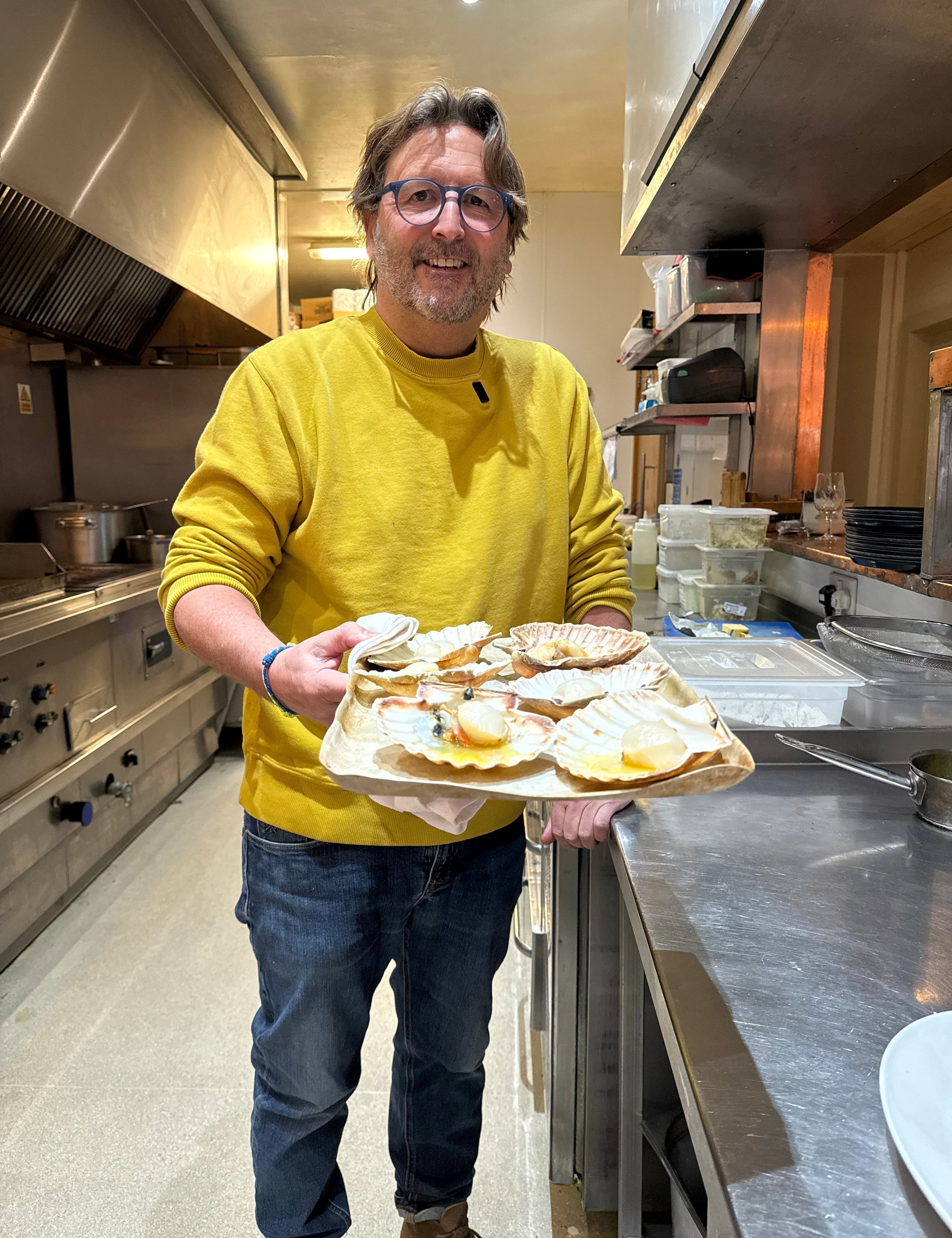 Mitch holding Disco Scallops