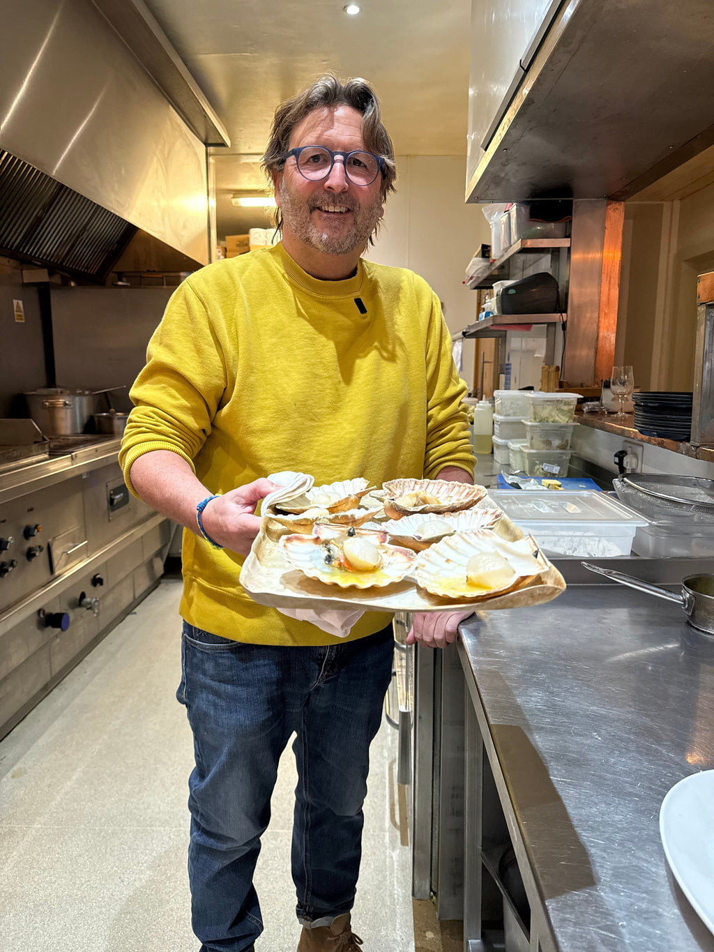 Mitch holding Disco Scallops