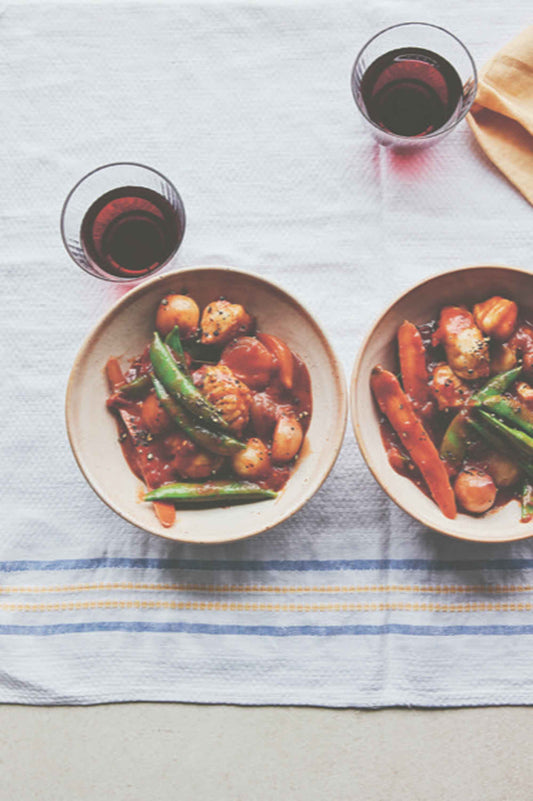 Monkfish bourguignon