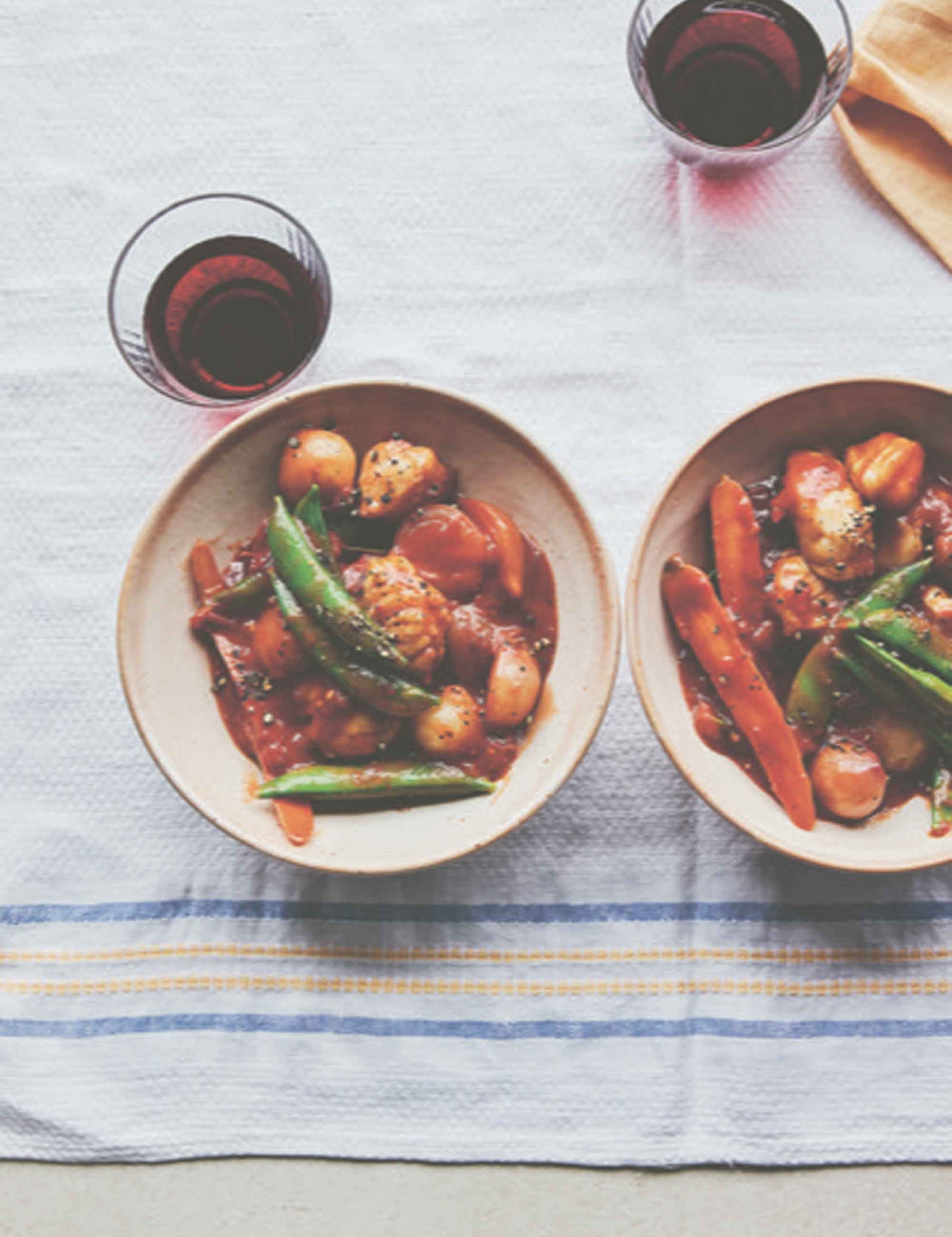 Monkfish bourguignon