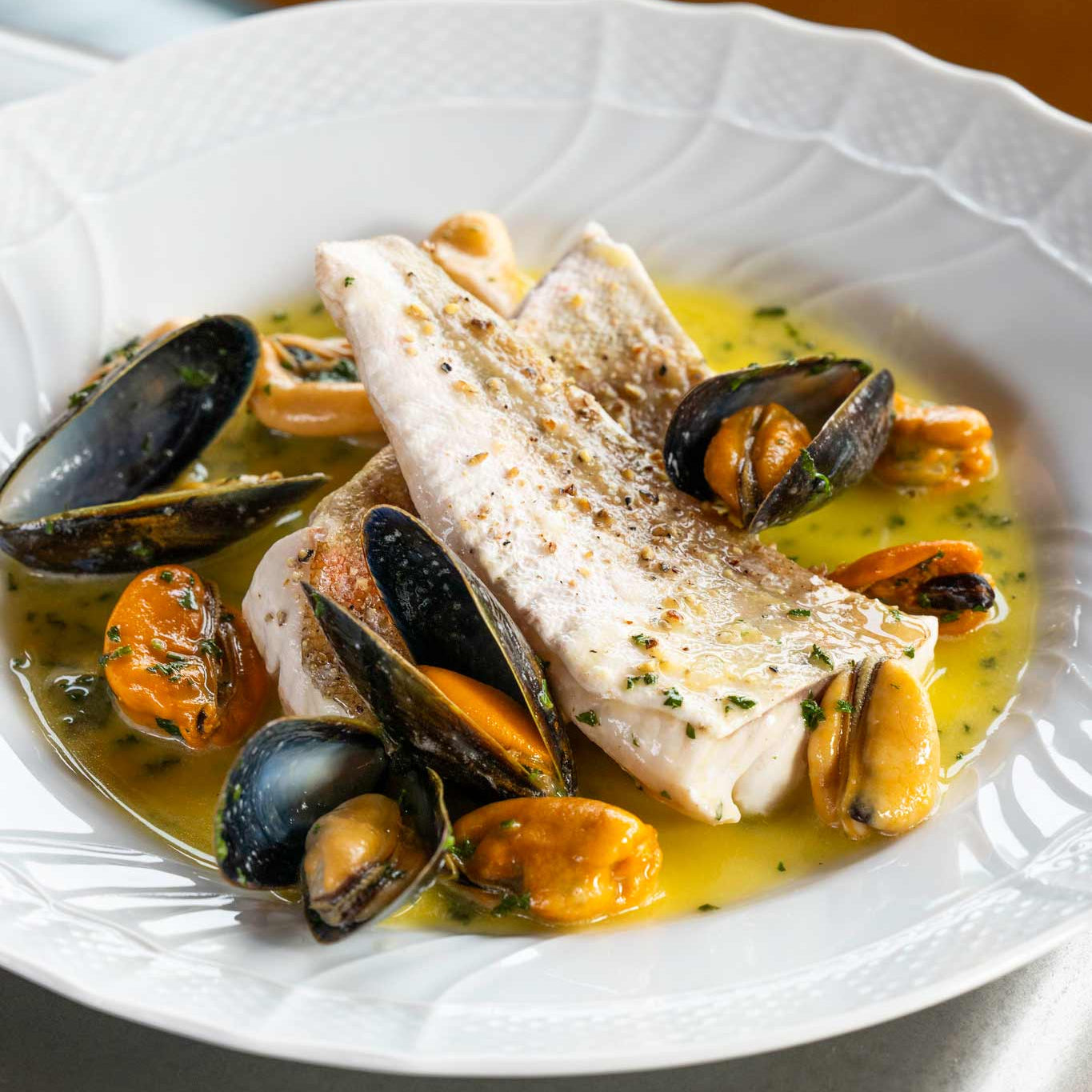 Red gurnard with lyme Bay mussels recipe by Mark Hix for Rockfish - Gurnard available daily and delivered nationwide the very next day