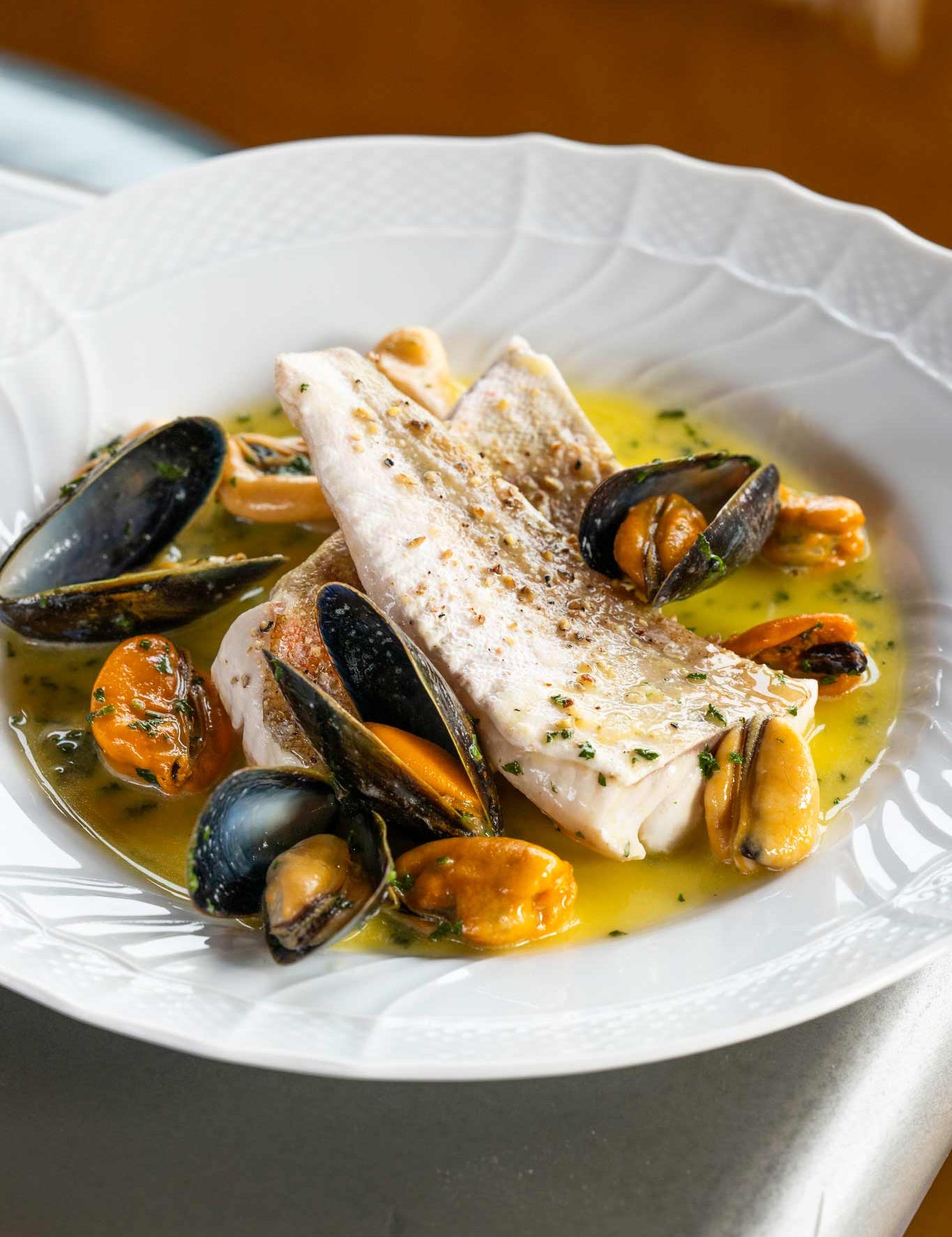 Red gurnard with lyme Bay mussels recipe by Mark Hix for Rockfish - Gurnard available daily and delivered nationwide the very next day