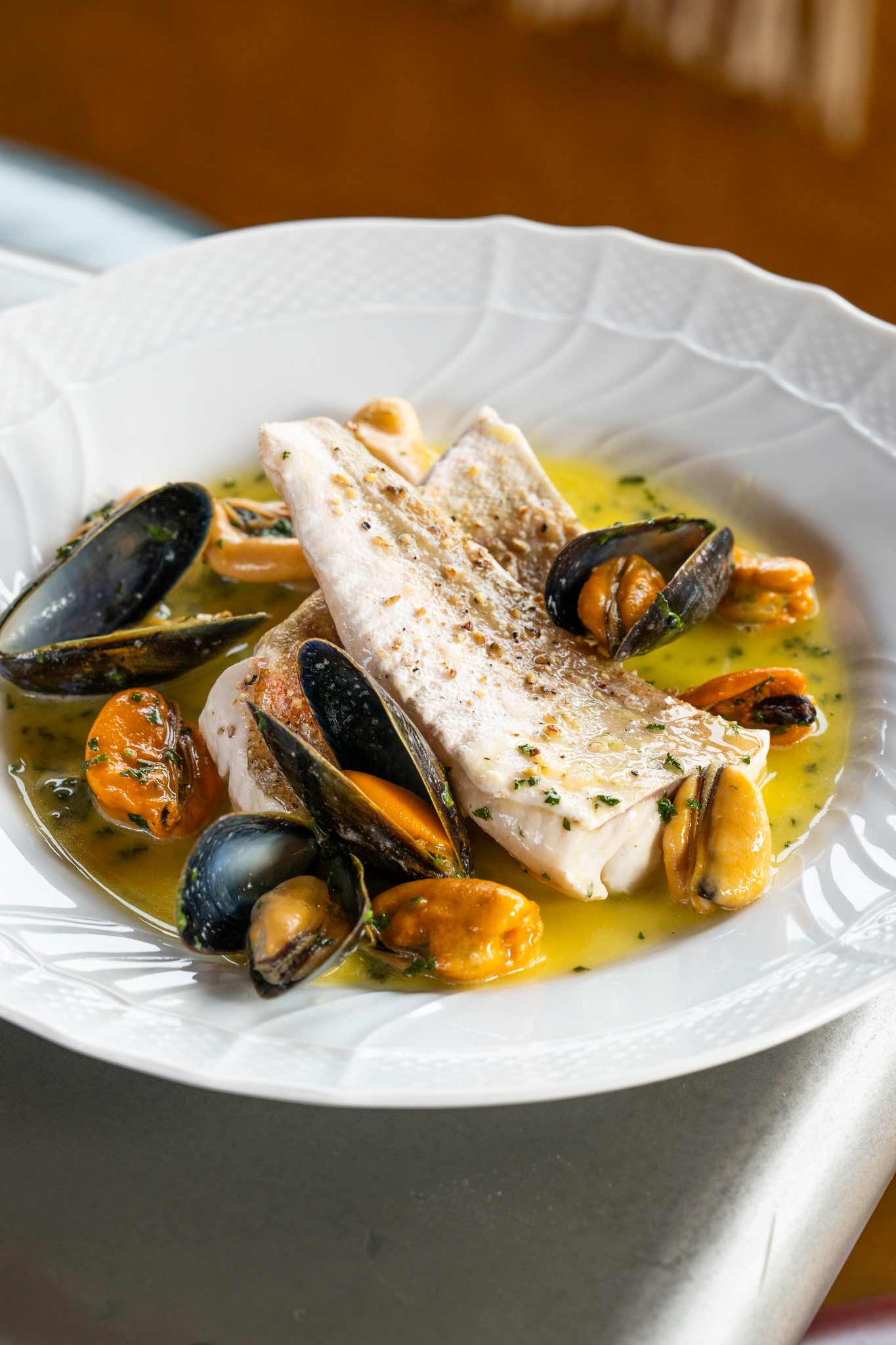 Red gurnard with lyme Bay mussels recipe by Mark Hix for Rockfish - Gurnard available daily and delivered nationwide the very next day