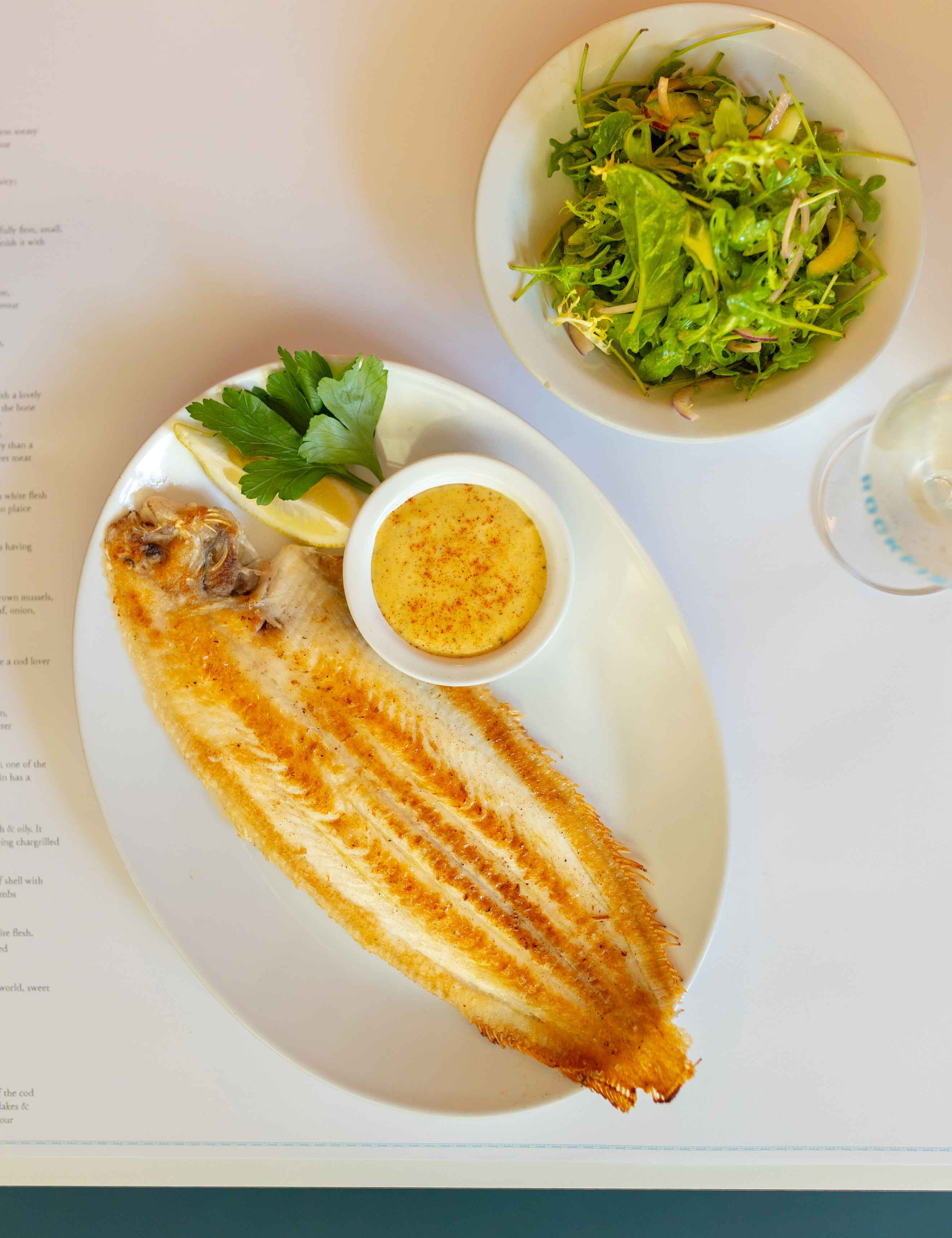 Cooked Dover Sole with Hollandaise sauce