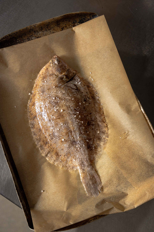 Lemon Sole on a tray ready to be cooked at Rockfish