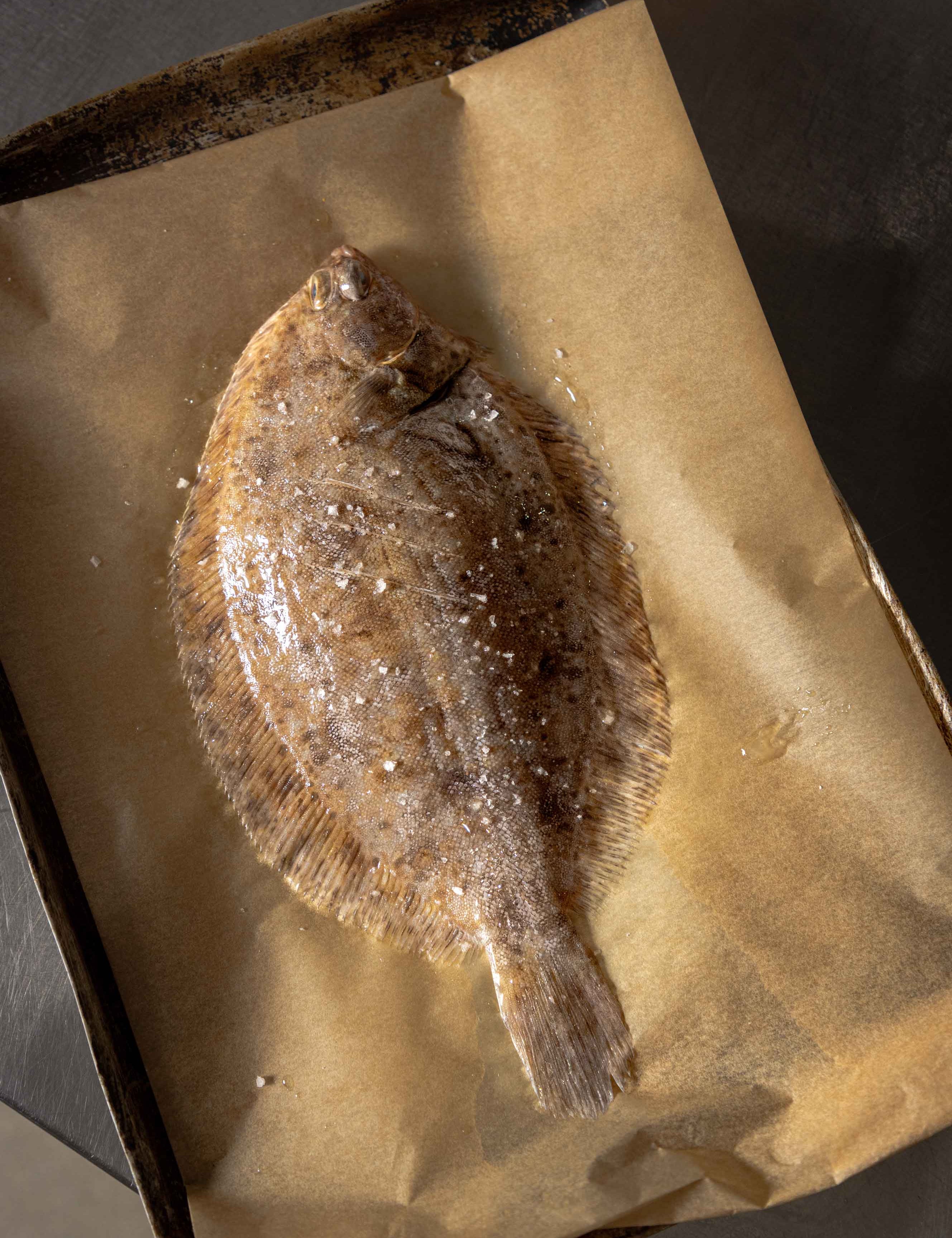 Lemon Sole on a tray ready to be cooked at Rockfish