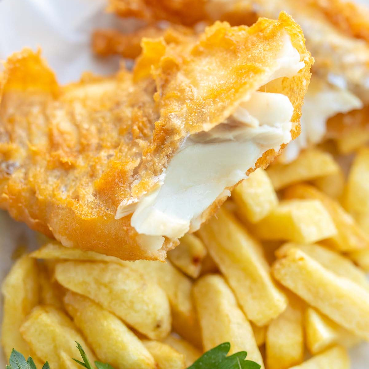 A fried piece of Haddock