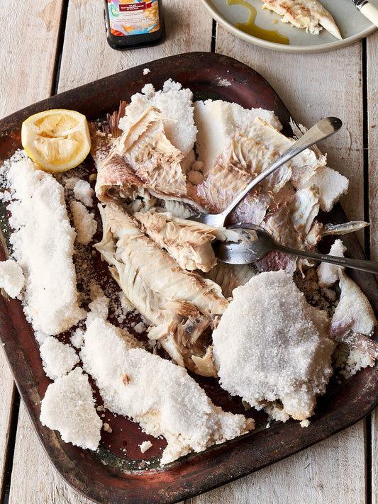 Fish baked in sea salt recipe