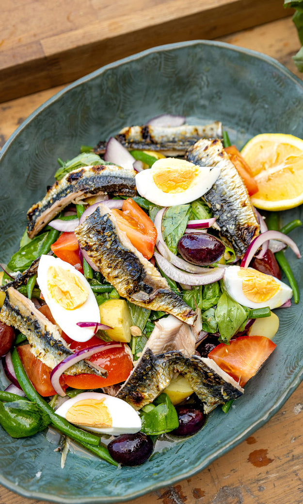 Salad Nicoise with Grilled Sardines