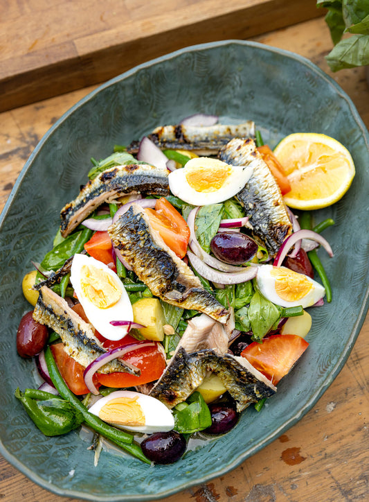 Salad Nicoise with Grilled Sardines