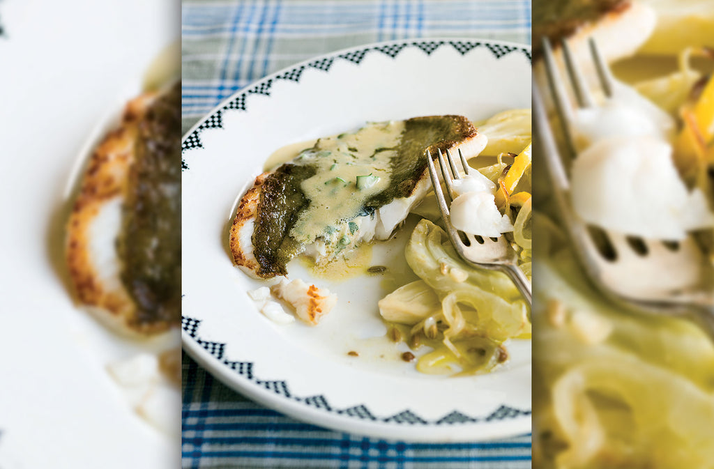 Grilled John Dory with braised fennel and anchovy vinaigrette