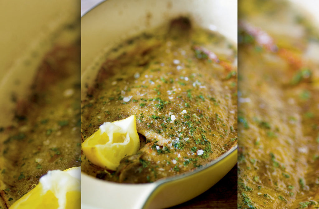 Lemon Sole baked with butter, lemon and parsley