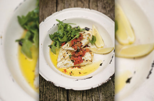 Grilled Rockfish squid with oregano and chilli