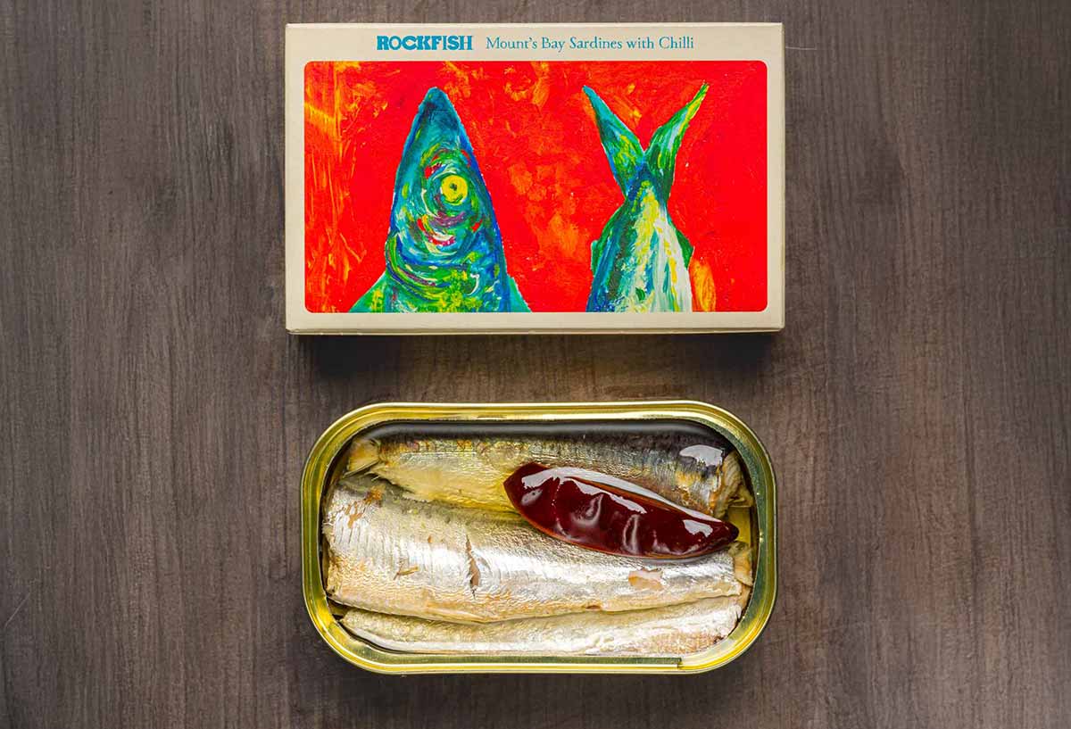 Rockfish tinned British sardines in chilli - mobile