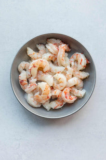 Shell off Atlantic prawns in a bowl