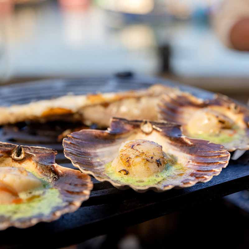 Diver scallops from Rockfish on the grill