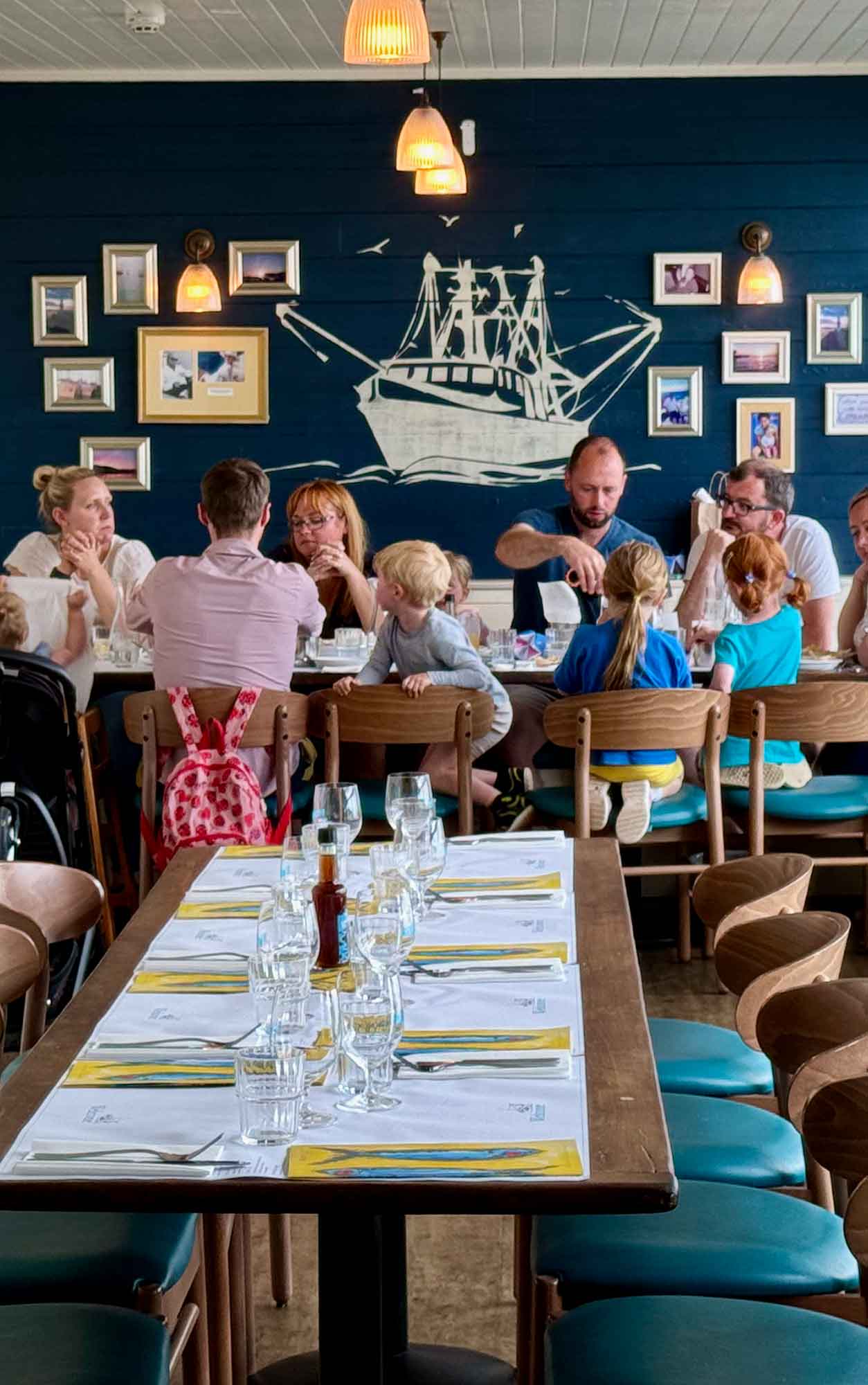 Group enjoying seafood at Rockfish