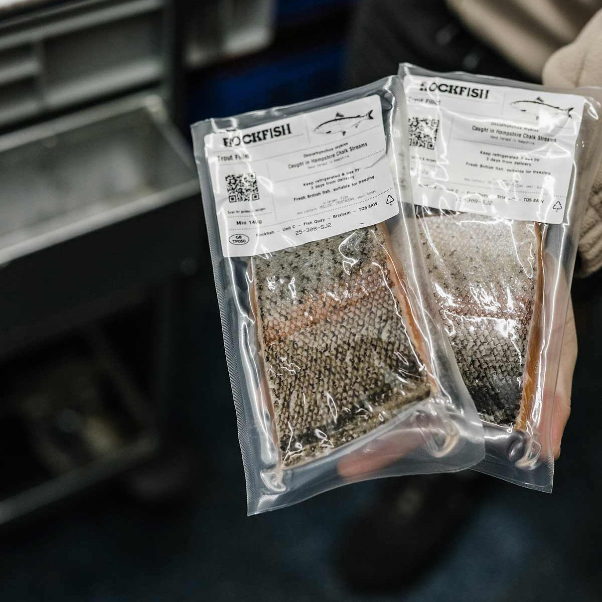 2 portions of vac packed fish from Rockfish being held