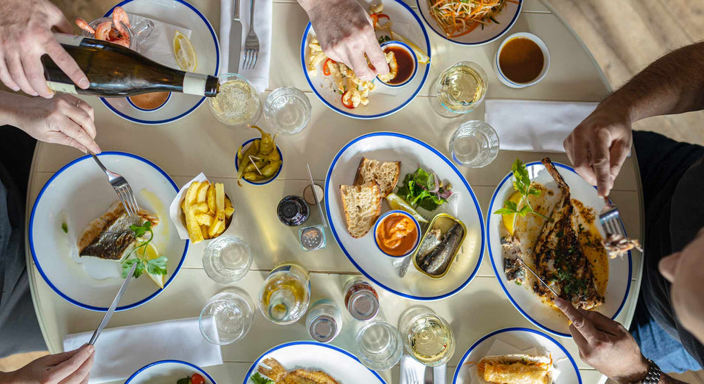 Food on table at Rockfish