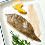 A portion of Brill fillets from Rockfish Online Seafood Market on a baking tray