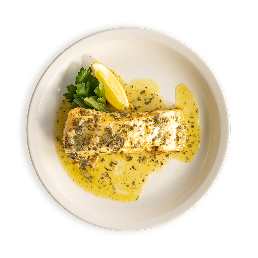 Turbot with caper butter, served in Rockfish restaurants 