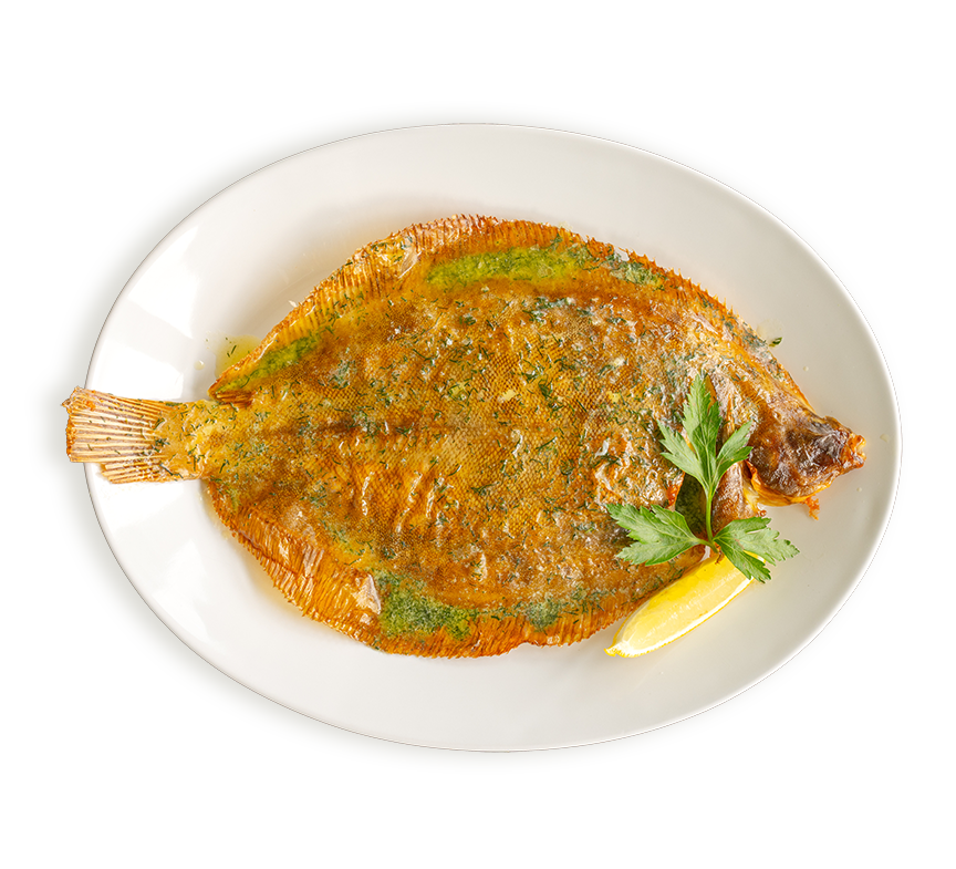Whole lemon sole grilled on the bone, served with lemon dill butter in all Rockfish restaurants