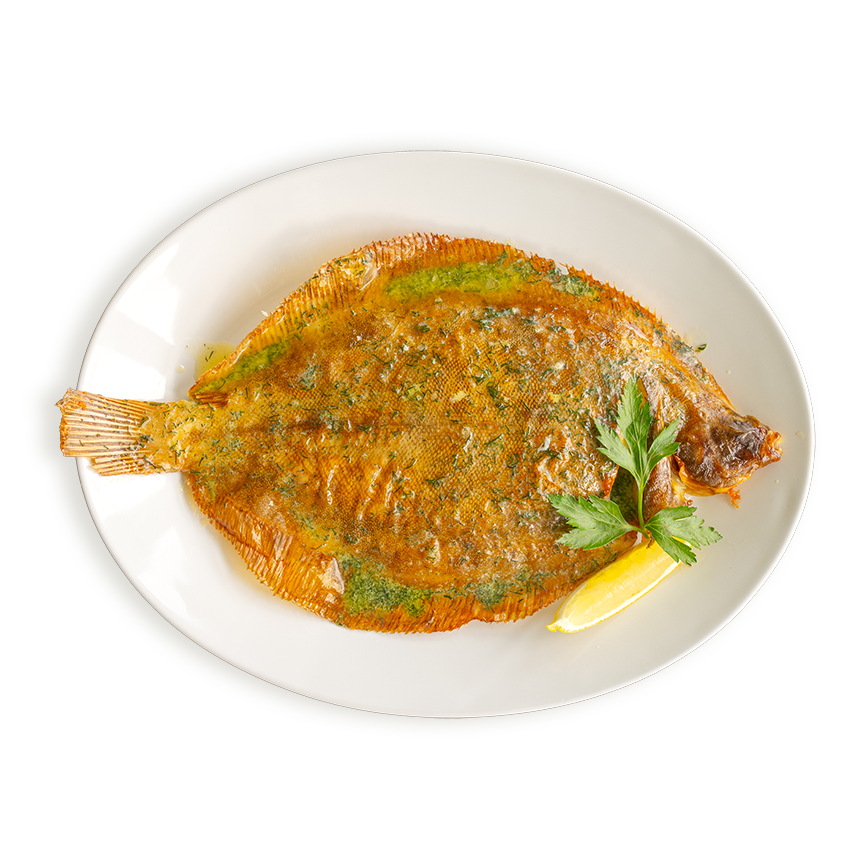 Whole lemon sole grilled on the bone, served with lemon dill butter in all Rockfish restaurants