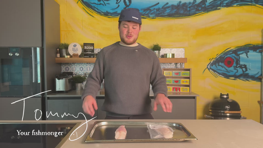 Monkfish fillet as it is prepared by Rockfish and sent to your home ready for cooking.