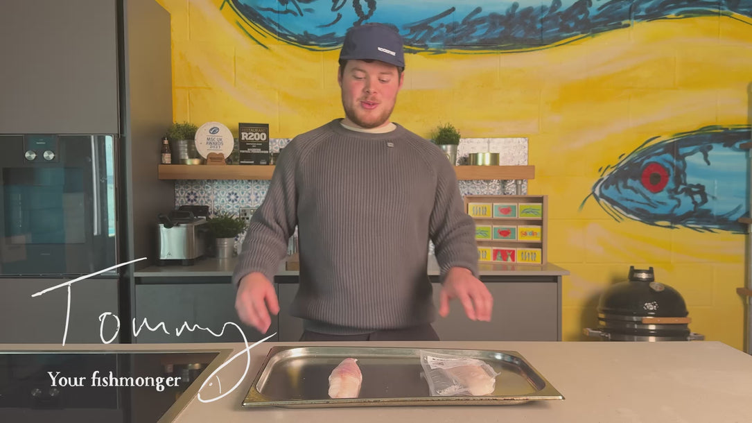 Monkfish fillet as it is prepared by Rockfish and sent to your home ready for cooking.