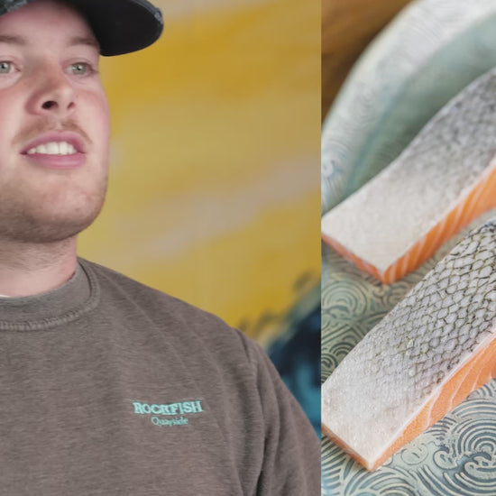 Tommy our fishmonger talking about Glenarm Salmon