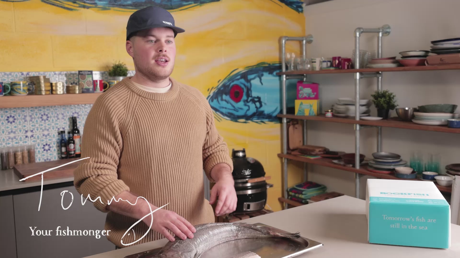 Tommy talking about how we prepare Hake at The Online seafood Market