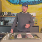 Monkfish whole tail as it is prepared by Rockfish and sent to your home ready for cooking.