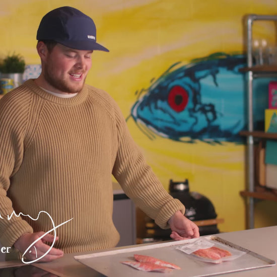 Tommy our fishmonger talks about wild red mullet fillets, how we prepare them to be sent across the uk to be cooked at home.
