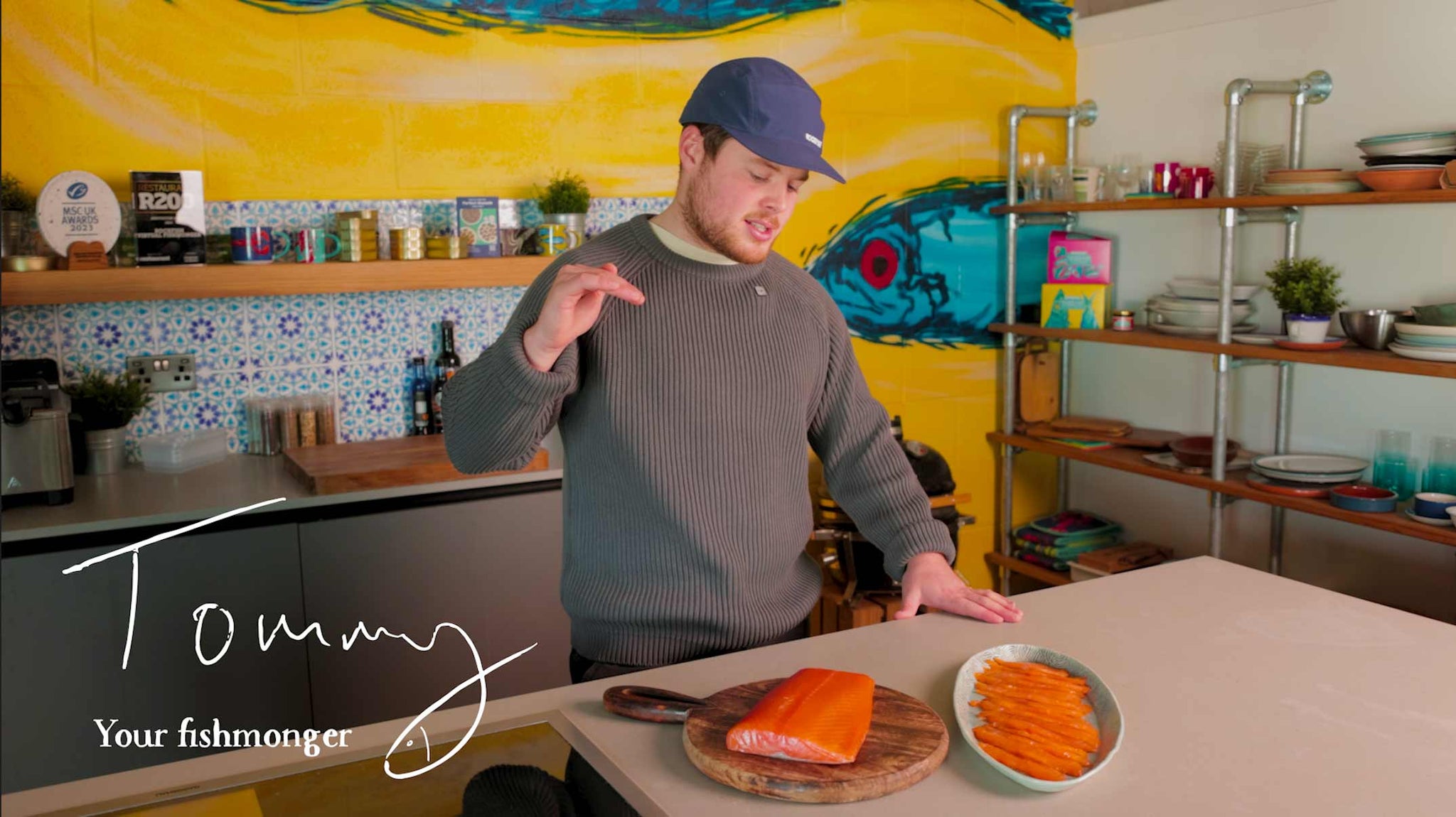 Tommy talking about Glenarm Salmon being smoked by Alfred Enderby